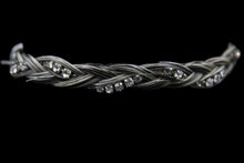 Load image into Gallery viewer, Custom Salt & Pepper Horsehair Bracelet W/ Rhinestone Accent & Horse Head End Caps - Elegant Elements By Kelly