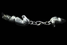 Load image into Gallery viewer, Custom Salt & Pepper Horsehair Bracelet W/ Rhinestone Accent & Horse Head End Caps - Elegant Elements By Kelly