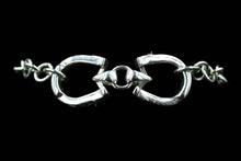 Load image into Gallery viewer, Custom Sterling Silver Bracelet w/ Double Horseshoe Charm - Elegant Elements By Kelly
