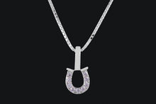 Load image into Gallery viewer, Sterling Silver Delicate Cubic Zirconia Horseshoe Necklace - Elegant Elements By Kelly