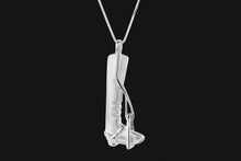 Load image into Gallery viewer, Sterling Silver Small English Riding Boot & Stirrup Necklace - Elegant Elements By Kelly