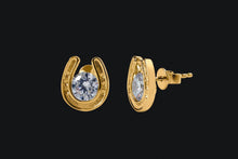Load image into Gallery viewer, 14K Gold Horseshoe Stud Earrings - Elegant Elements By Kelly