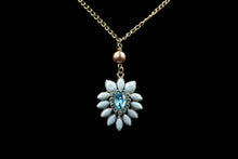 Load image into Gallery viewer, Turquoise Beads & Cubic Zirconia Pendant With Gold Tone Chain - Elegant Elements By Kelly