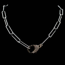Load image into Gallery viewer, Paperclip Oxidized Silver & Gold Filled Necklace - Elegant Elements By Kelly