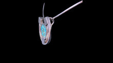 Load image into Gallery viewer, Custom Sterling Silver Horseshoe Horsehair Necklace with Kingman Turquoise - Elegant Elements By Kelly