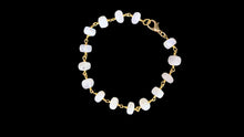 Load image into Gallery viewer, Vermeil Rainbow Moonstone Faceted Rondelle Bracelet - Elegant Elements By Kelly