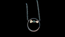 Load image into Gallery viewer, Sterling Silver Oxidized Open Circle Necklace with Multi-Colored Tourmaline Necklace - Elegant Elements By Kelly