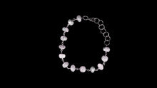 Load image into Gallery viewer, Silver Mystic Platinum Moonstone Faceted Rondelle Beads With Oxidized Sterling Silver Bracelet - Elegant Elements By Kelly