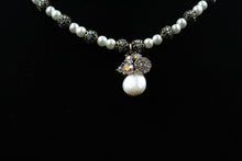 Load image into Gallery viewer, Faux White Pearl Necklace With Vintage Multi Iridescent Crystal Accent Beads - Elegant Elements By Kelly