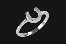 Load image into Gallery viewer, 14K Diamond Horseshoe RIng - Elegant Elements By Kelly
