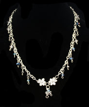 Load image into Gallery viewer, Sterling Silver Filled Necklace with Crystal Beads and Flowers
