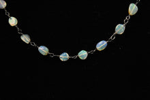 Load image into Gallery viewer, Synthetic Jelly Opal Plain Nugget Necklace with Oxidized Sterling Silver Chain
