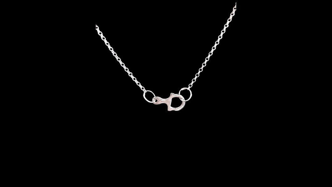 Custom Hand-Carved Sterling Silver Single D-Ring 1/2 Bit Necklace - Elegant Elements By Kelly