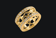Load image into Gallery viewer, 14K Diamond Wide Snaffle Bit Ring - Elegant Elements By Kelly
