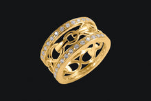 Load image into Gallery viewer, 14K Diamond Wide Snaffle Bit Ring
