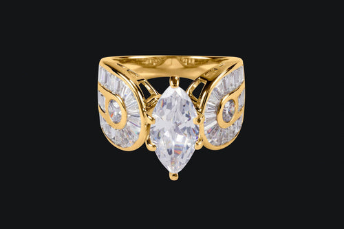 14K Diamond Marquise Horseshoe Ring - Elegant Elements By Kelly