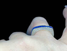 Load image into Gallery viewer, Blue Simulated Sapphire and White Cubic Zirconia Square Shape Ring
