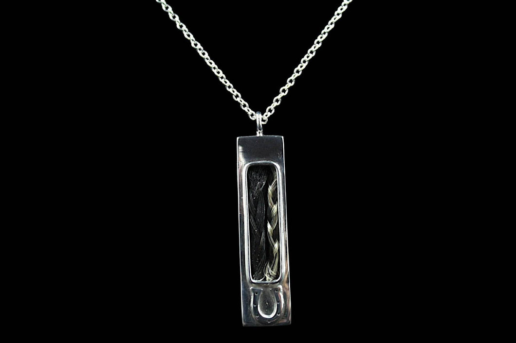 Custom Sterling Silver Horsehair Channel Bar Pendant - Elegant Elements By Kelly