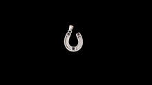 Load image into Gallery viewer, Custom Sterling Silver Horseshoe Horsehair Pendant with Princess Cut Gemstone Accents - Elegant Elements By Kelly
