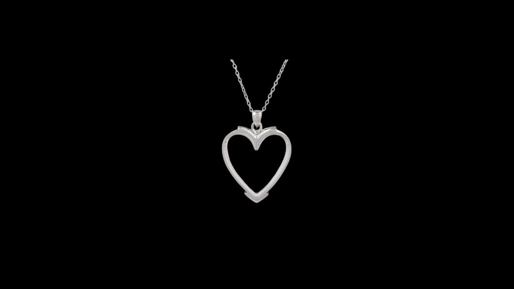 Custom Sterling Silver Large Heart Horsehair Pendant