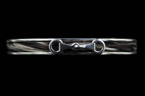 Custom Sterling Silver Horsehair Channel Cuff With Snaffle Bit - Elegant Elements By Kelly