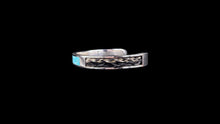 Load image into Gallery viewer, Custom Sterling Silver Equestrian Turquoise Horsehair Gemstone Cuff Bracelet - Elegant Elements By Kelly
