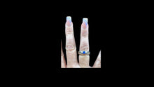 Load image into Gallery viewer, Custom Sterling Silver Equestrian Horsehair Inlay Ring with Synthetic Opal - Elegant Elements By Kelly
