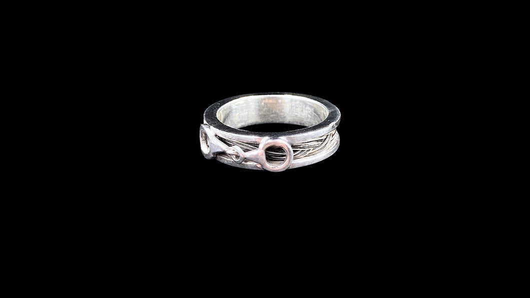 Custom Sterling Silver Snaffle Horsehair Inlay Ring - Elegant Elements By Kelly