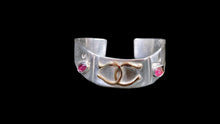 Load image into Gallery viewer, Custom One Of A Kind Sterling Silver &amp; Brass Double Horseshoe w/ Bezel Watermelon Tourmaline
