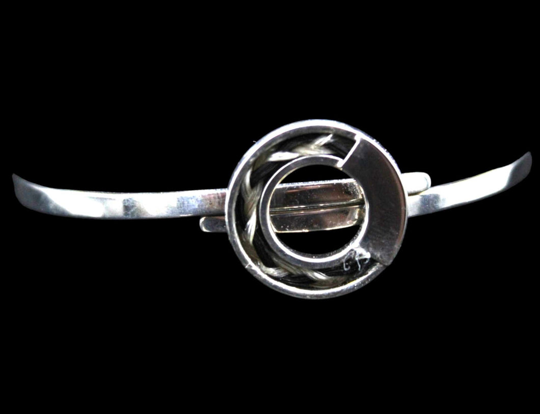 Custom Sterling Silver Circle of Life Horsehair Bangle Bracelet - Elegant Elements By Kelly
