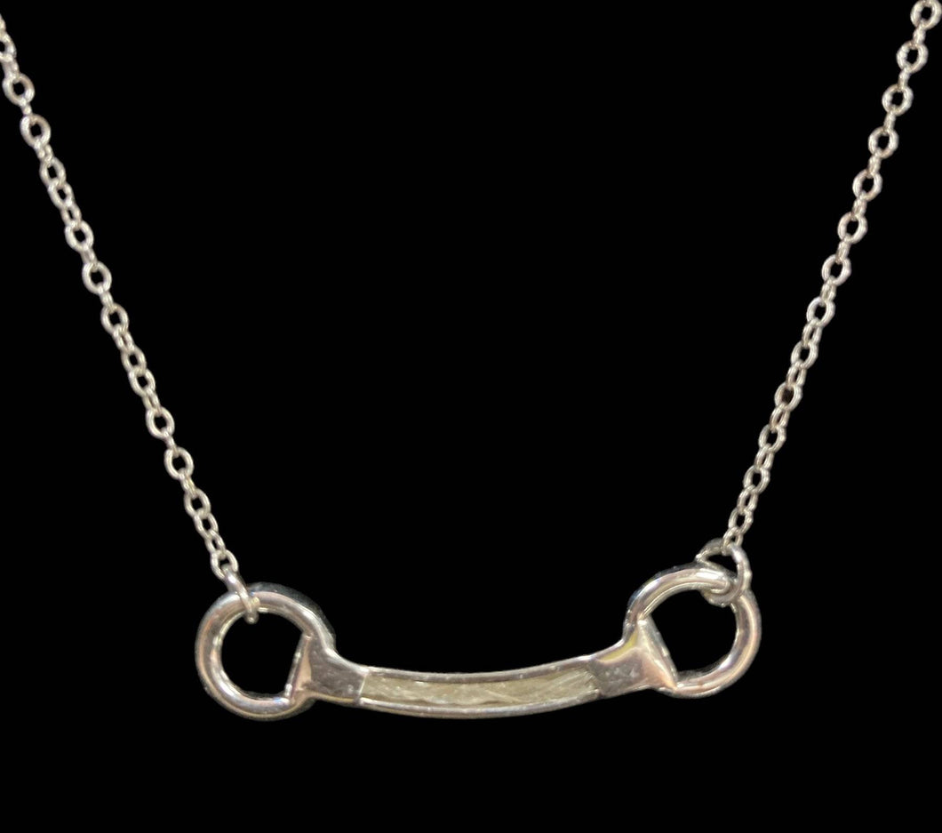 Custom Sterling Silver Eggbit Horsehair Inlay Necklace - Elegant Elements By Kelly-1