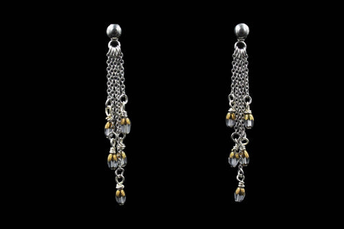 Silver Plated Gold Ombre Bead Crystal Earrings - Elegant Elements By Kelly