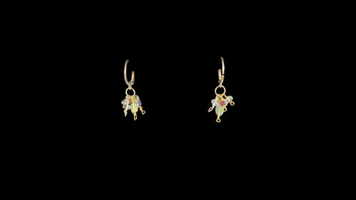 Sterling Silver Lever Back Earrings with Ethiopian Opal, Kyanite and Aquamarine - Elegant Elements By Kelly