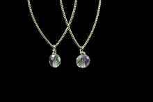 Load image into Gallery viewer, Gold Plated Open Marque Shape Earring w/ Iridescent Swarovski Crystal Bead
