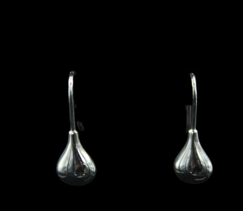 Sterling Silver Petite Teardrop Shape Huggie Earring - Elegant Elements By Kelly