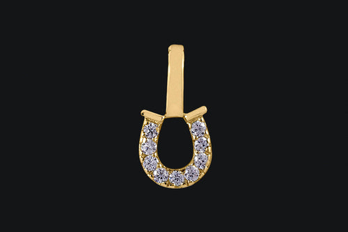 14K Diamond Delicate Horseshoe Pendant - Elegant Elements By Kelly