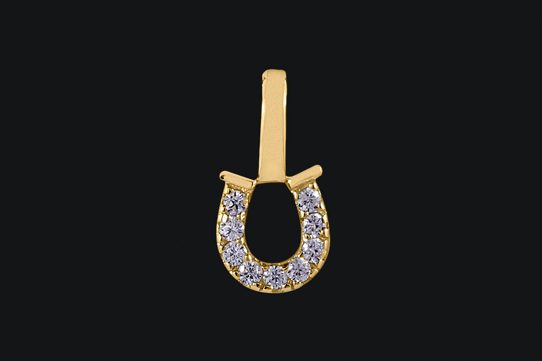 14K Diamond Delicate Horseshoe Necklace