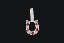 Load image into Gallery viewer, 14K Gold Ruby &amp; Diamond Tiny Delicate Horseshoe Necklace
