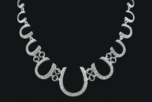 Load image into Gallery viewer, 14K Gold Multi. Diamond Horseshoe Necklace
