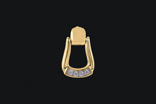 Load image into Gallery viewer, 14K Gold Small Oxbow Diamond Stirrup Necklace
