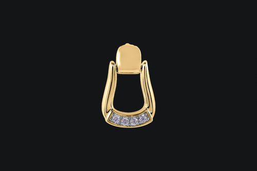 14K Gold Small Oxbow Diamond Stirrup Necklace - Elegant Elements By Kelly