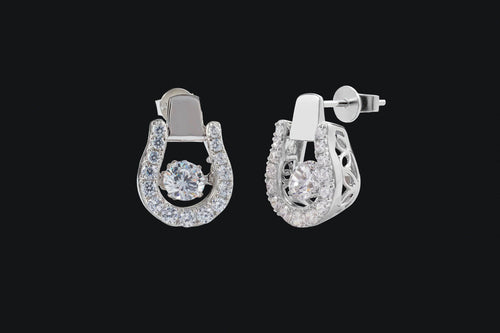 Sterling Silver Dancing Stirrup Earrings. - Elegant Elements By Kelly
