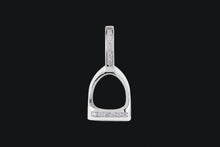 Load image into Gallery viewer, 14K Gold Large Diamond English Stirrup Necklace - Elegant Elements By Kelly
