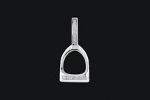 Load image into Gallery viewer, 14K Gold Large Diamond English Stirrup Necklace
