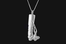 Load image into Gallery viewer, Sterling Silver Large Tall Boot &amp; Stirrup Necklace
