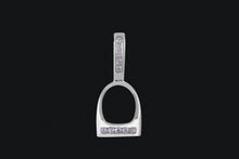 Load image into Gallery viewer, 14K Gold Small Diamond English Stirrup Necklace
