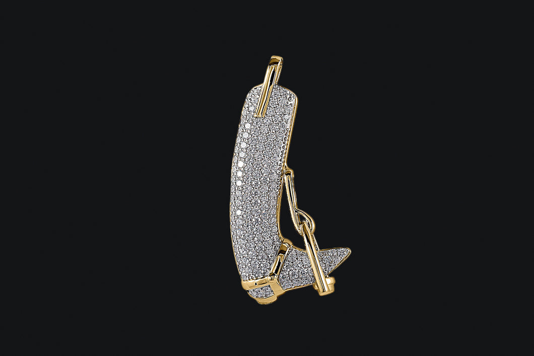 14K Gold Diamond Pave` English Riding Boot Necklace
