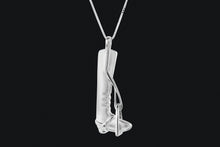 Load image into Gallery viewer, Sterling Silver Small English Riding Boot &amp; Stirrup Necklace
