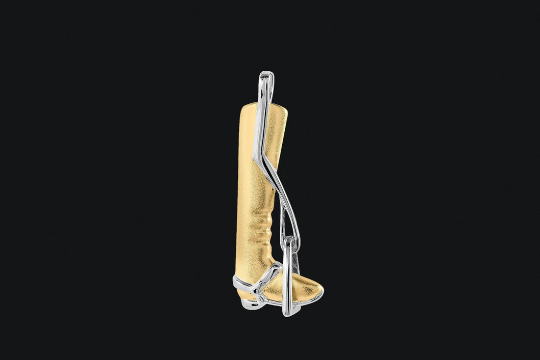 14K Small English Riding Boot & Stirrup Necklace - Elegant Elements By Kelly