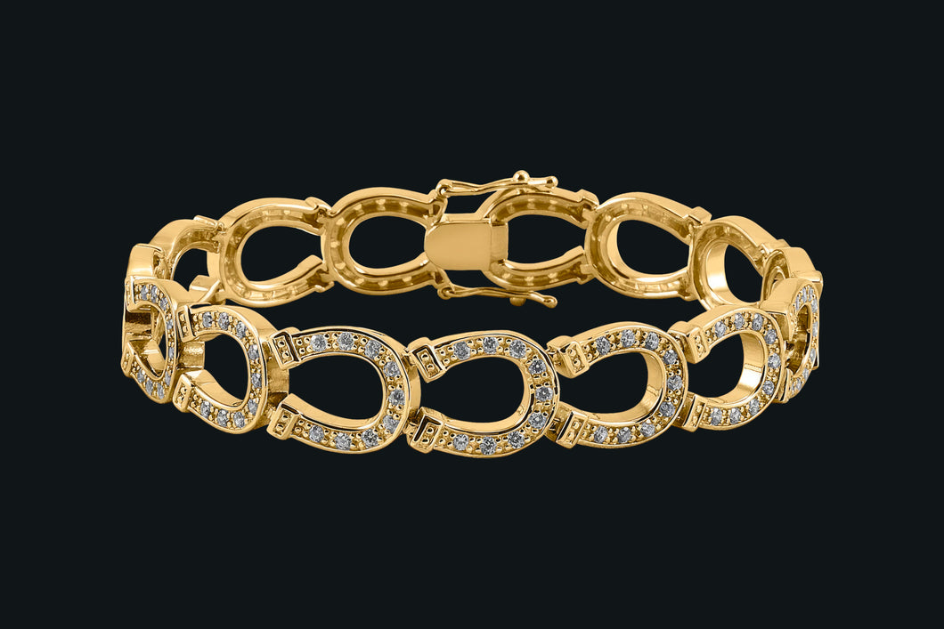 14K Gold Horseshoe Diamond Bracelet